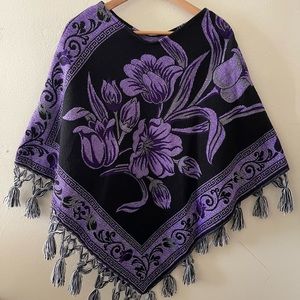 This beautiful poncho was made in Mexico